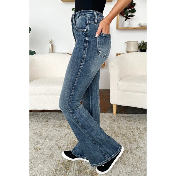 NWT Judy Blue Flare Jeans High Waist Tummy Control, Stretchy, Comfy Fall Fashion - Picture 7 of 12